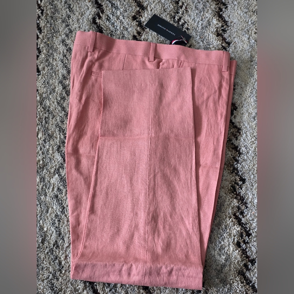 $125 Tommy Hilfiger Mens 100% Linen Dress Pants Sz 34x30 Modern Fit NWT - Picture 6 of 8